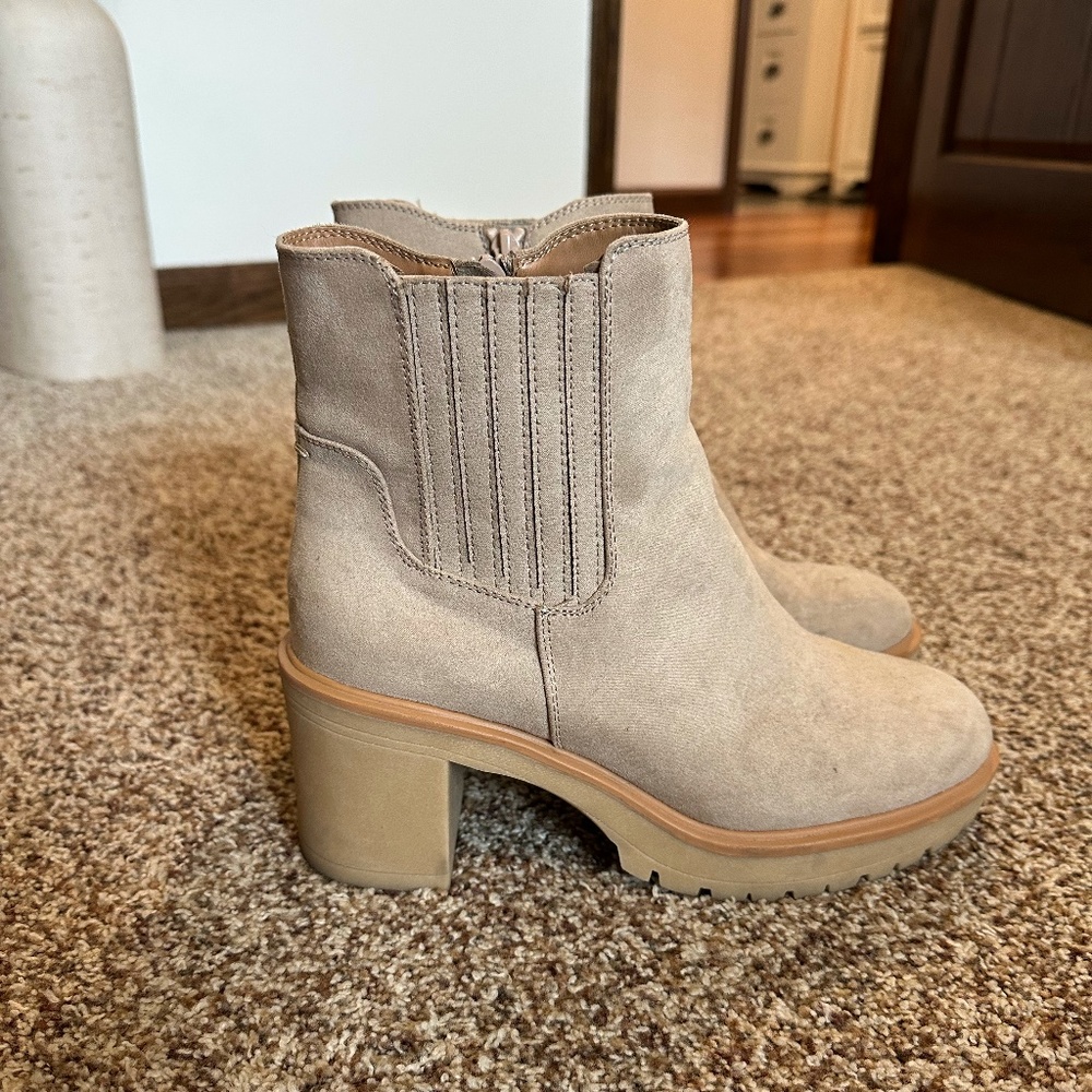Suede Boot with Block Heel